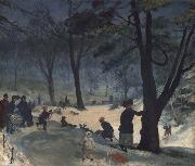 William Glackens Central Park painting